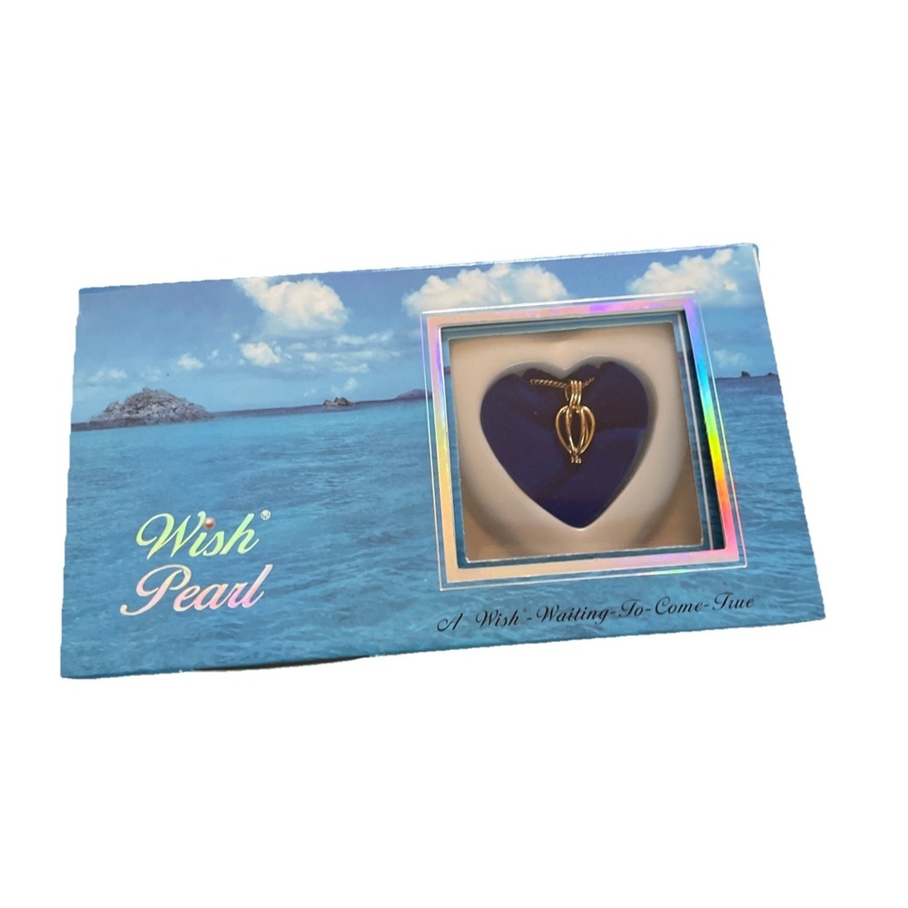 Lucoral Wish Pearl Kit Gold Toned 18in Pendant‎ Necklace Oyster Gift Set